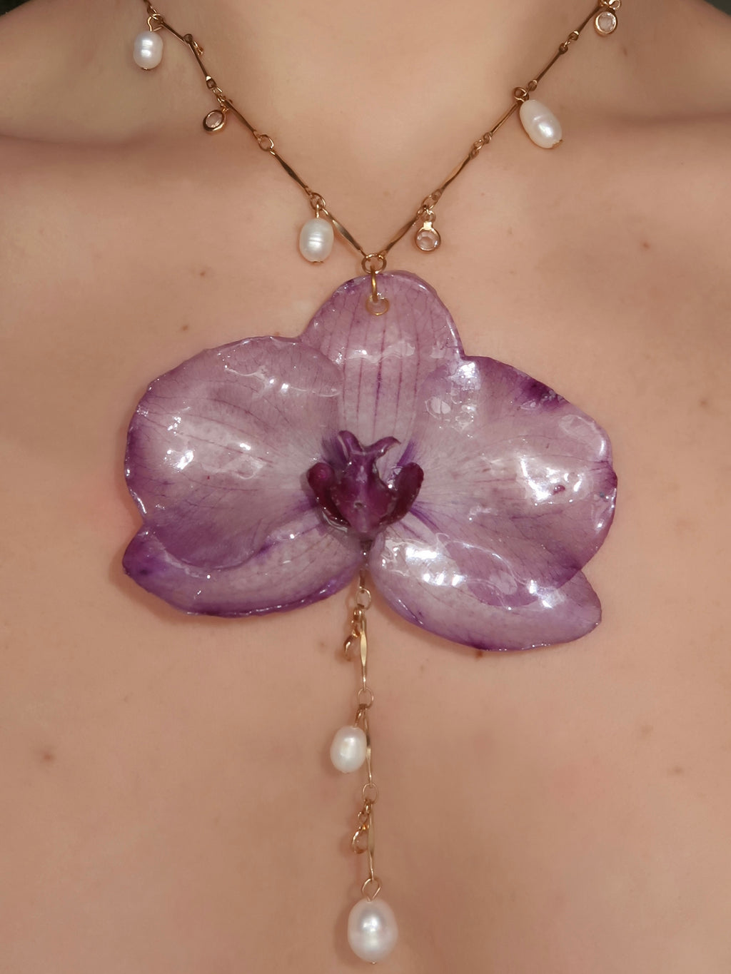 Amara Bloom Orchid Necklace