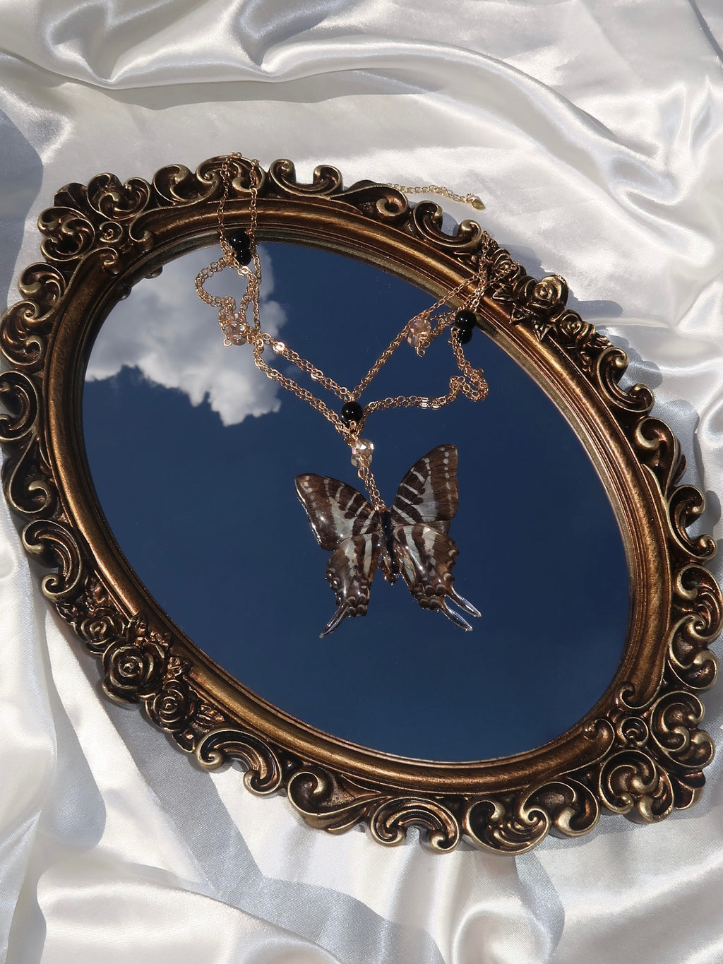 Golden Shadow Butterfly Necklace