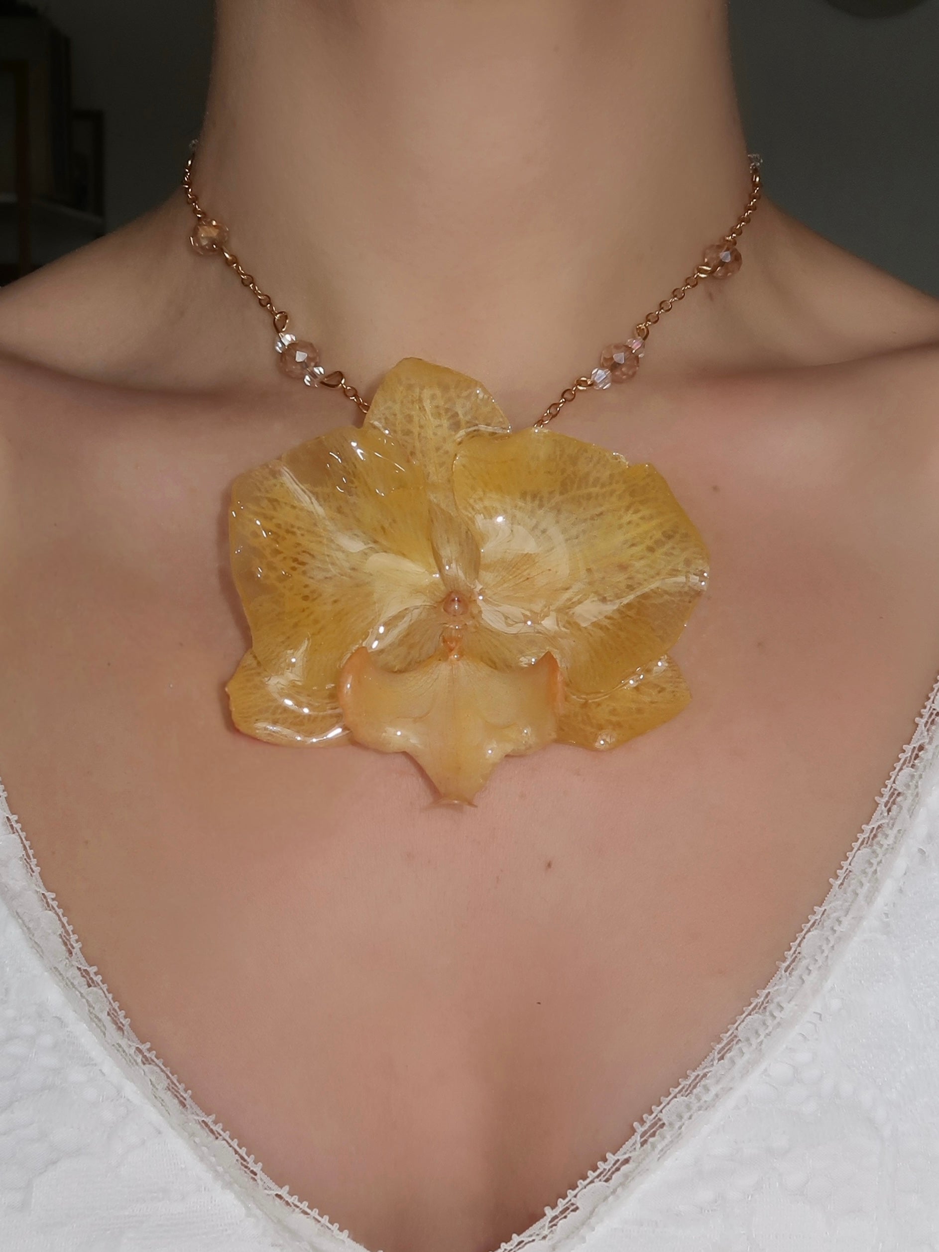 Honey Bloom Orchid Necklace