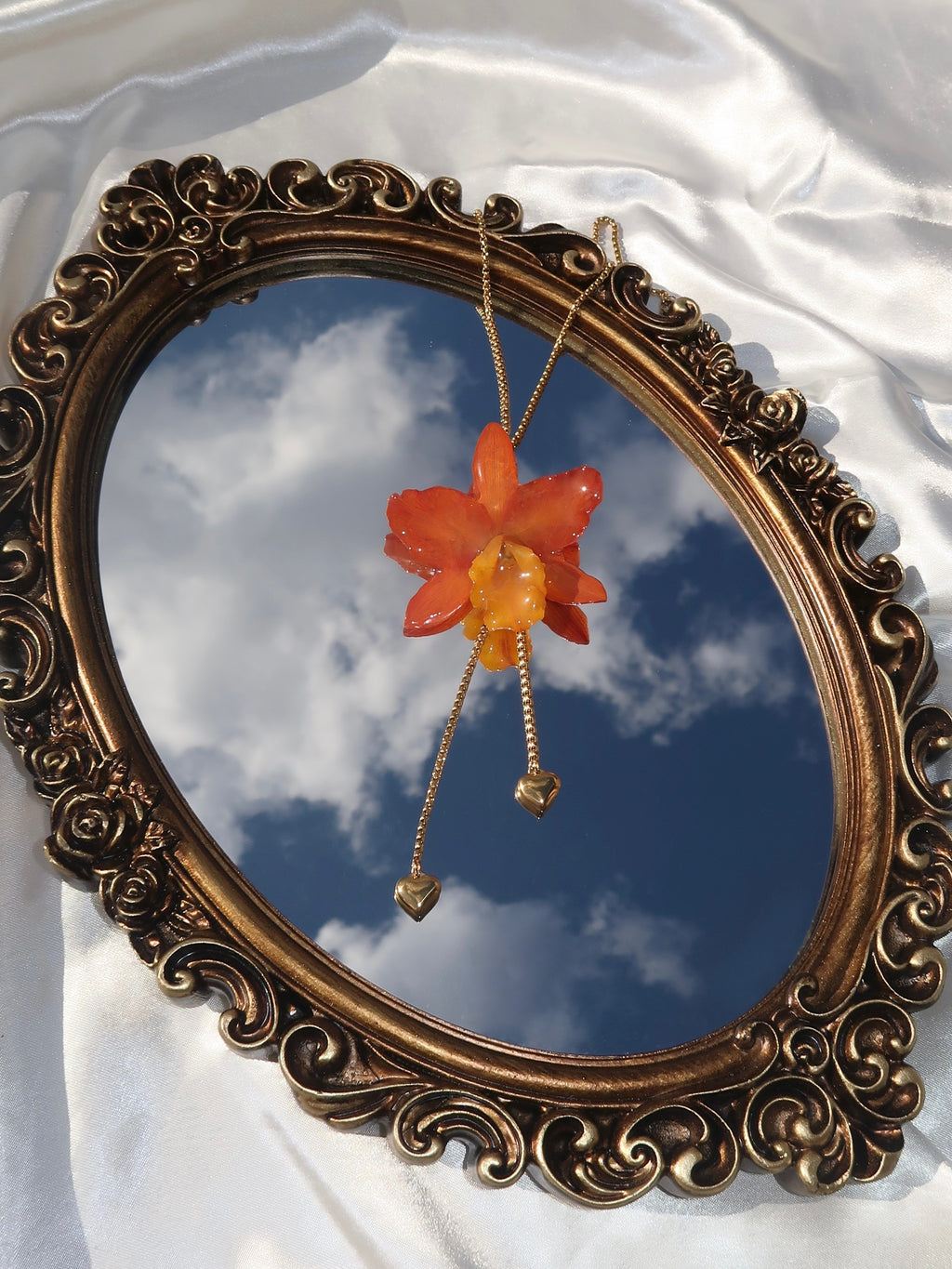 Pulling at My Heartstrings Orchid Necklace