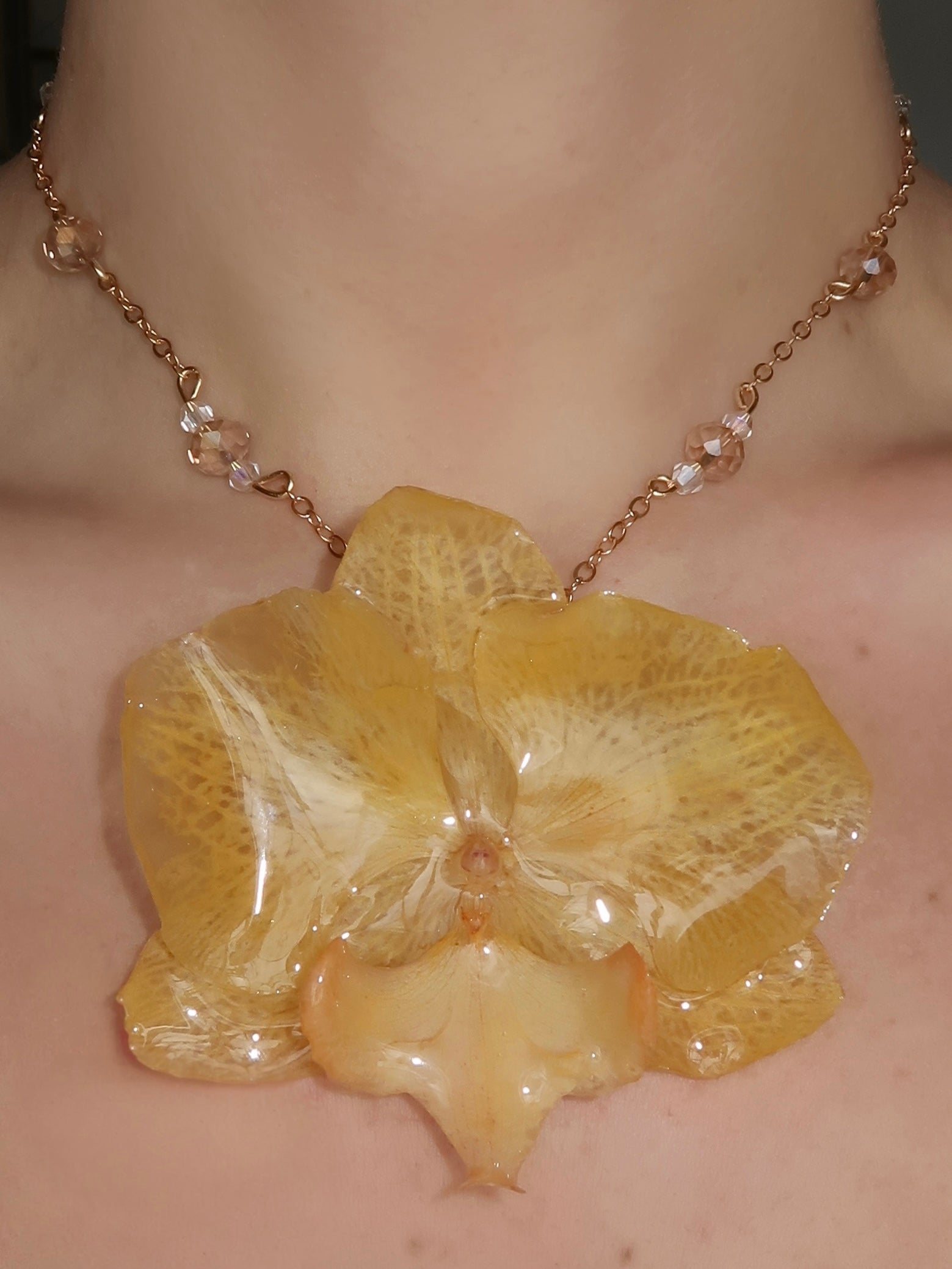 Honey Bloom Orchid Necklace