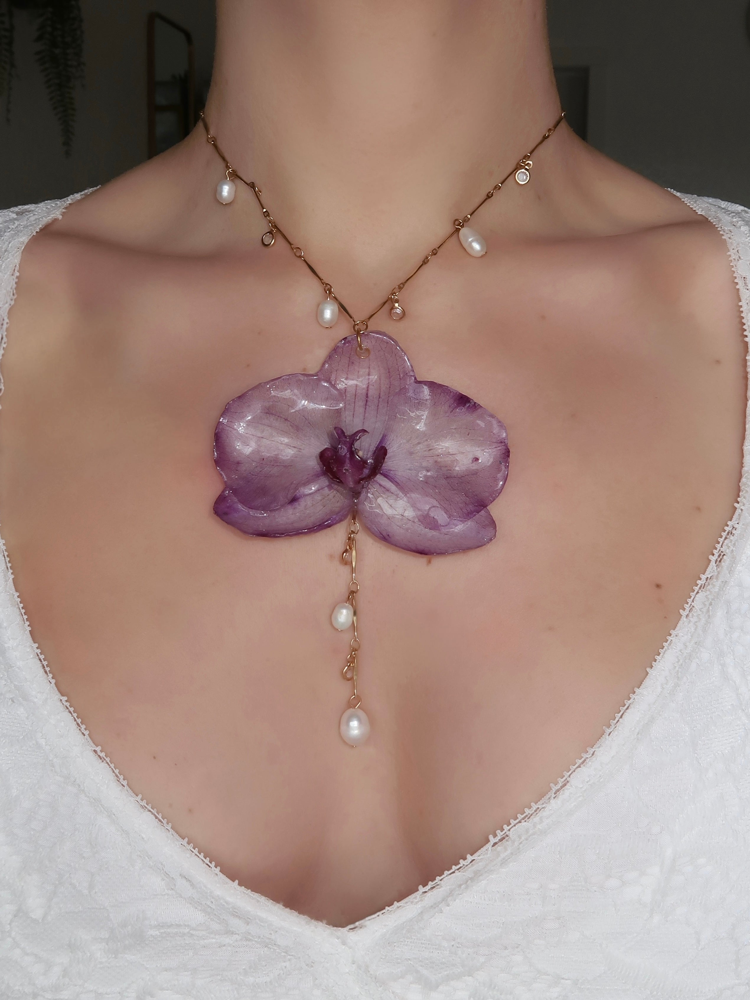 Amara Bloom Orchid Necklace
