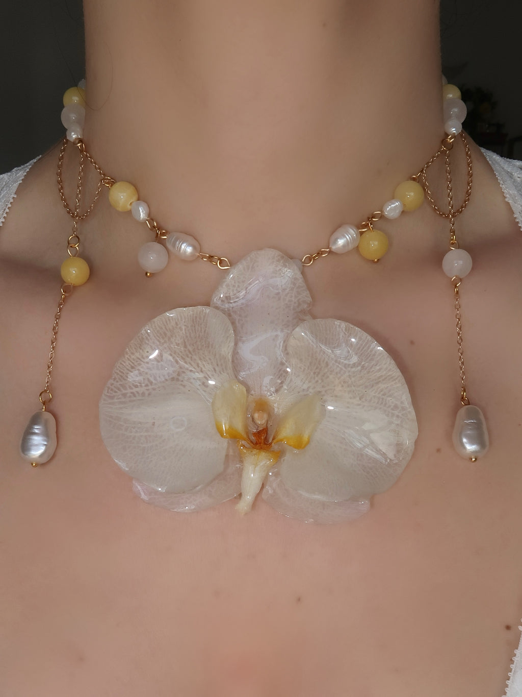Honey Orchid Necklace