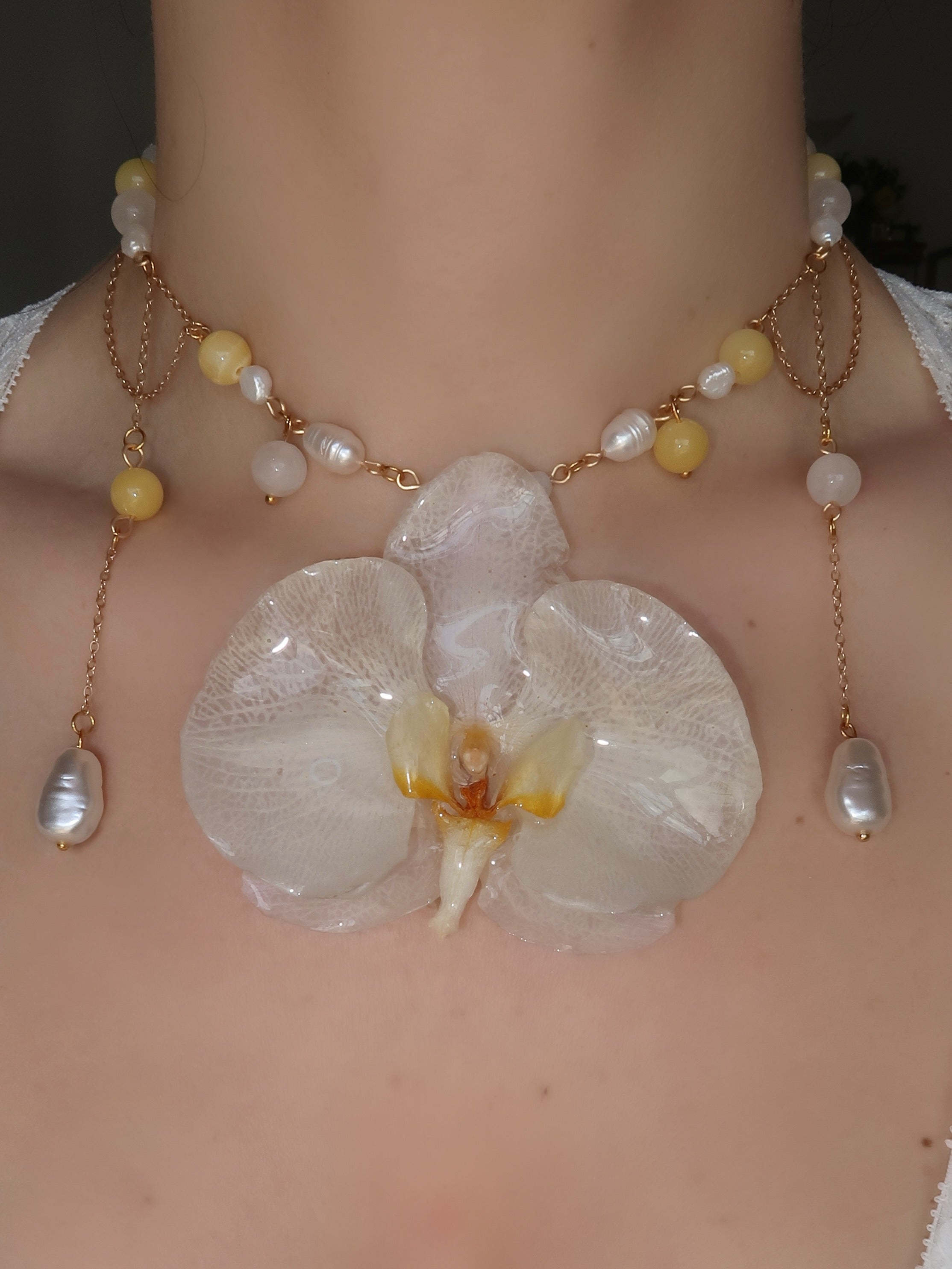 Honey Orchid Necklace
