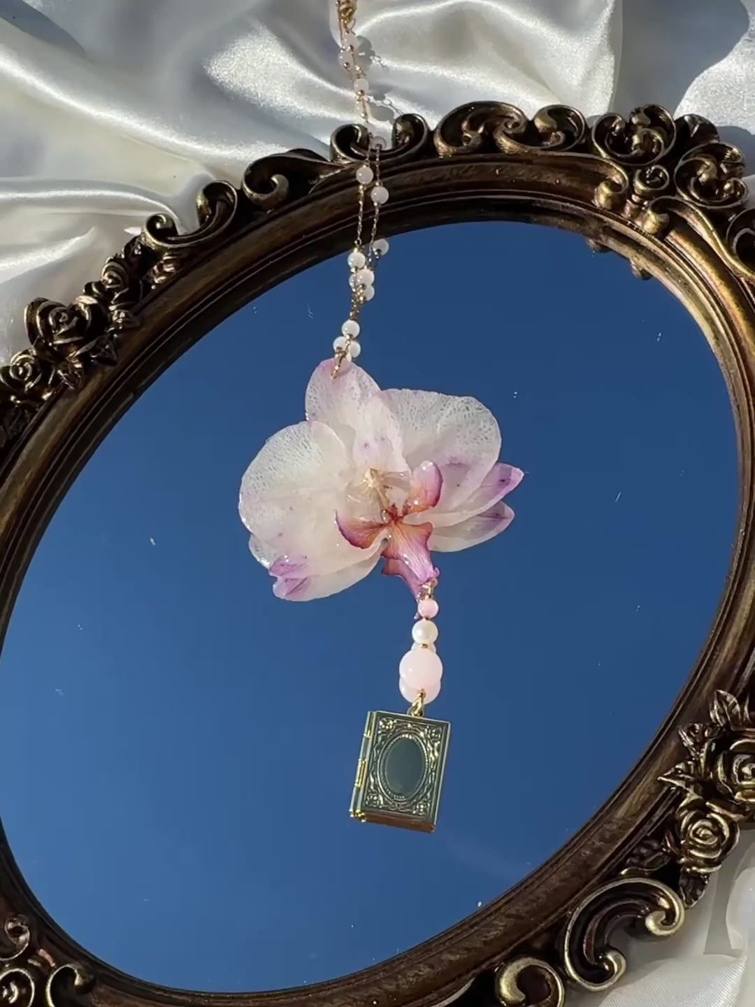 Orchid Book Locket Necklace