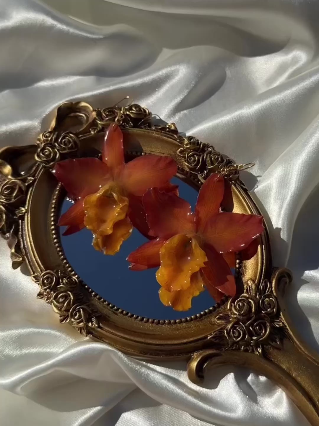 Sunset Garden Orchid Earrings