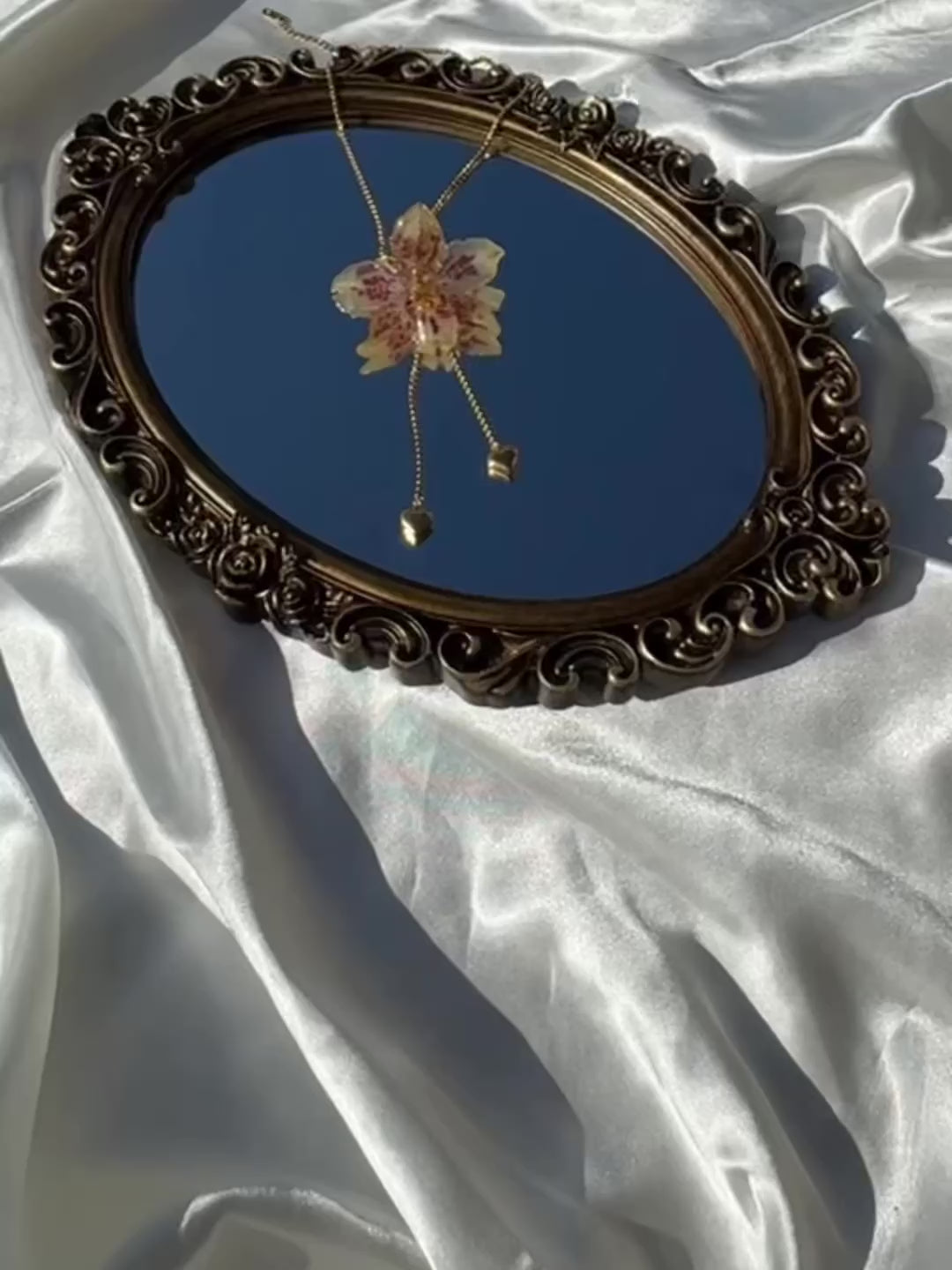 Pulling at My Heartstrings Orchid Necklace