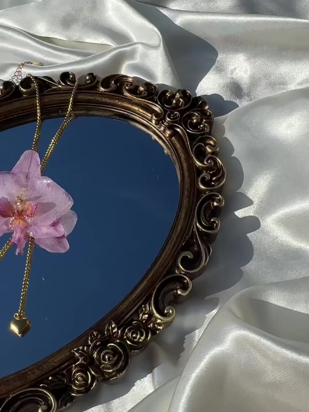 Pulling at My Heartstrings Orchid Necklace