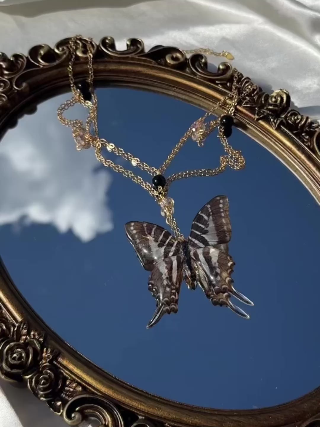 Golden Shadow Butterfly Necklace